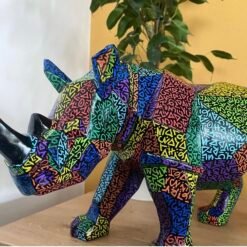 RHINOCEROS 40CM EN RESINE