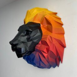TETE DE LION MURALE EN RESINE
